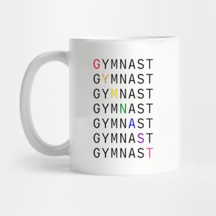 GYMNAST Rainbow Text - Black Mug